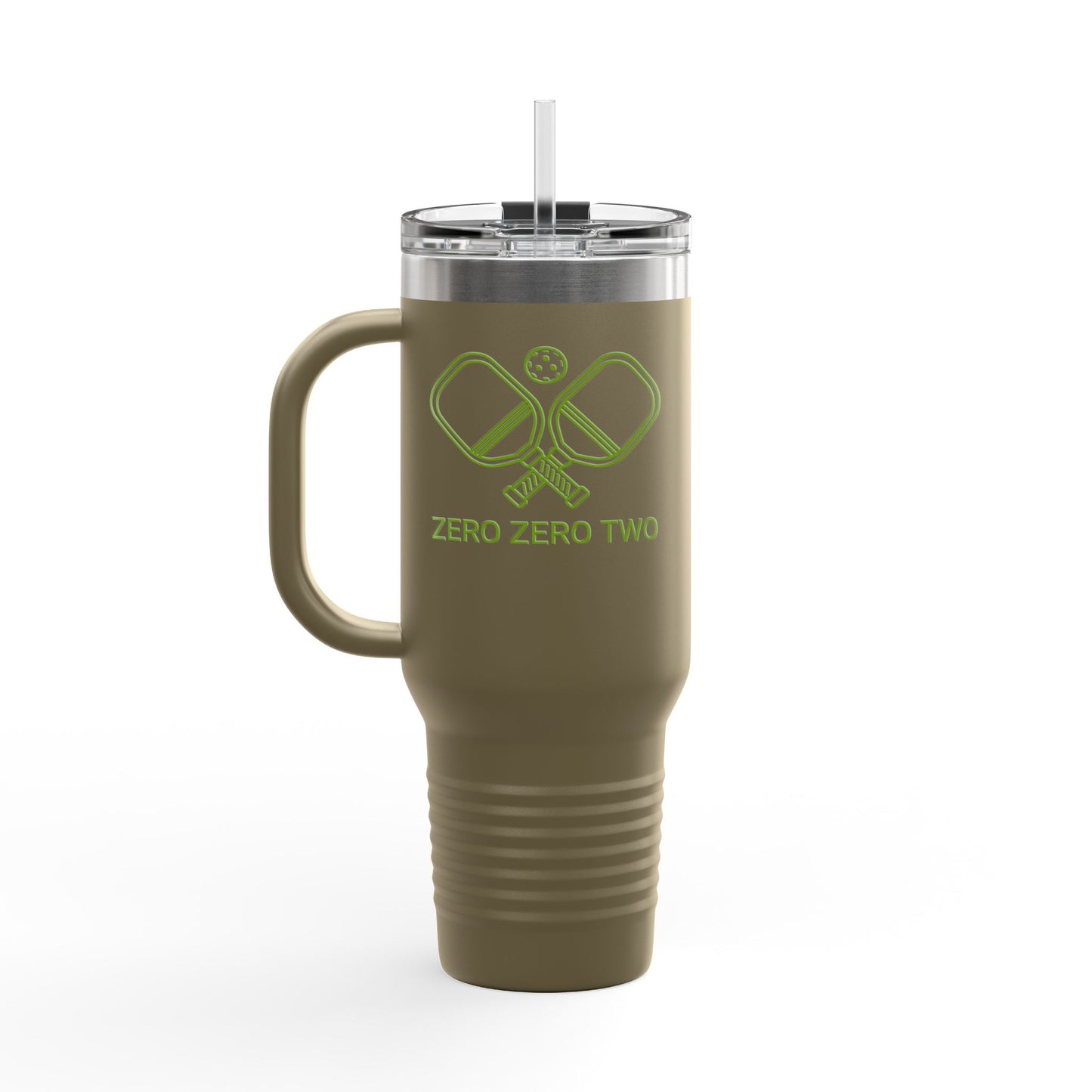 Zero Zero Two // Insulated Travel Mug, 40oz - Blue Text