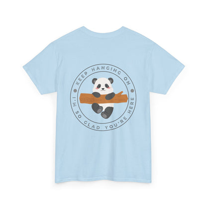 Keep Hangin' On - Panda // Unisex Heavy Cotton Tee -Vibes Graphic Shirt