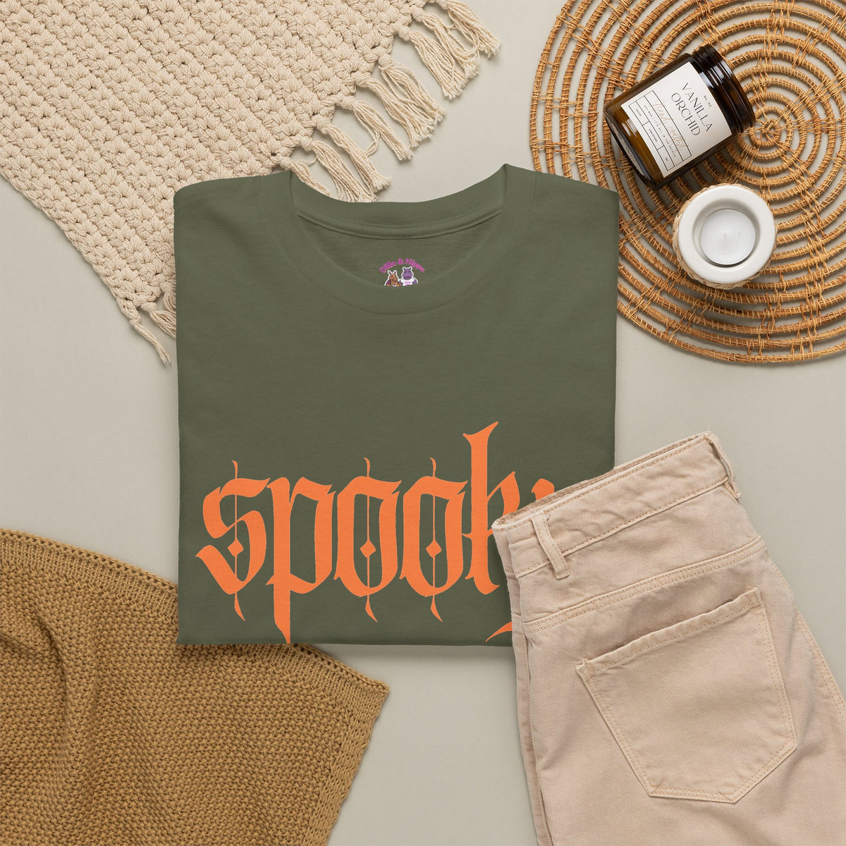 Spooky Unisex Heavy Cotton Tee, Halloween Shirt, Cute Fall T-Shirt, Casual Wear, Gift for Friends, Seasonal Apparel
