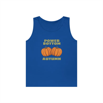 Power Bottom Autumn - Pumpkins // Unisex Heavy Cotton Tank Top - Fall Vibes