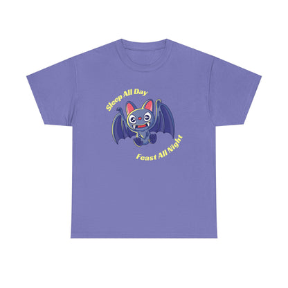 Cute Bat Unisex Heavy Cotton Tee - Fun Graphic Tee, Halloween Costume Shirt, Gift for Kids, Animal Lover Tee, Everyday Casual Wear