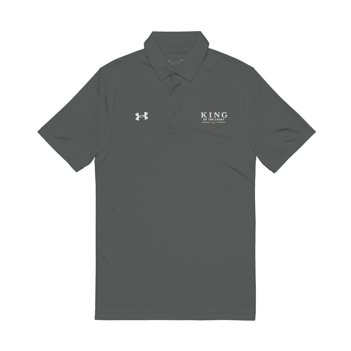 King of the Court-  Cream Embroidered Men's Polo Shirt - Under Armour Performance Polo