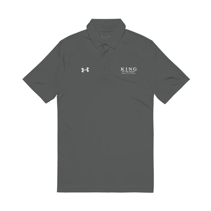 King of the Court-  Cream Embroidered Men's Polo Shirt - Under Armour Performance Polo