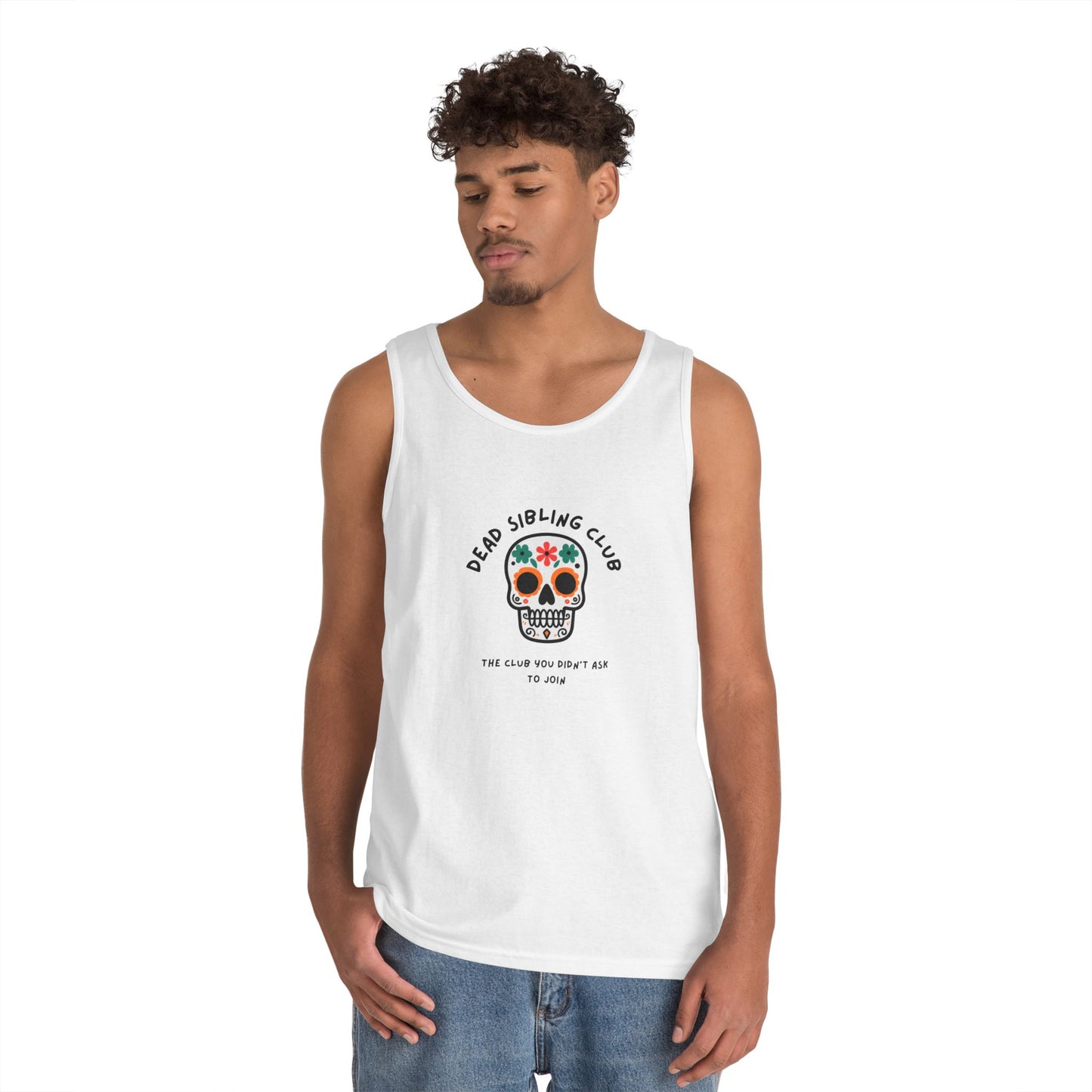 Dead Sibling Club Skull // Unisex Heavy Cotton Tank Top