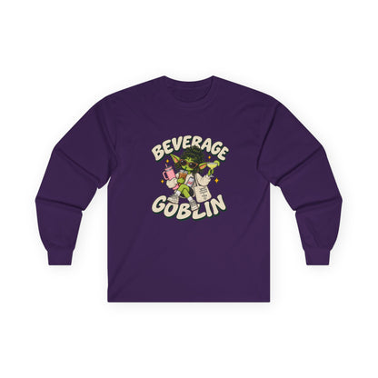 Beverage Goblin Long Sleeve T-Shirt — Cute Retro Drink Lover Tee