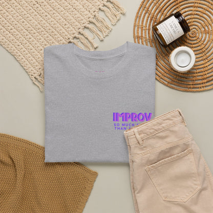 Improv, Multi Color "Yes, And" Double-sided // Colorful Affirmation Unisex Heavy Cotton Tee