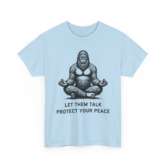 Bigfoot - Protect Your Peace // Unisex Heavy Cotton Tee - Comfortable, Relaxed Fit T-Shirt for Chill Vibes & Mental Health