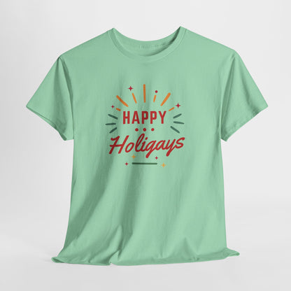 Happy Holigays Simple Unisex Heavy Cotton Tee