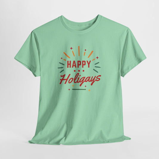Happy Holigays Simple Unisex Heavy Cotton Tee