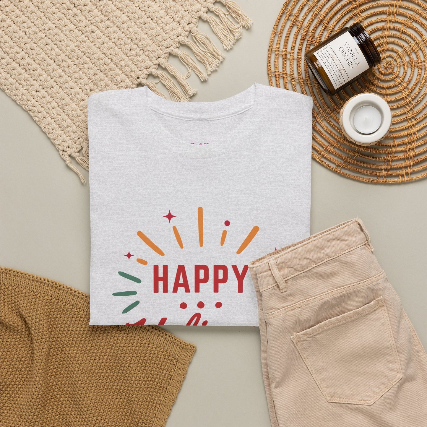 Happy Holigays Simple Unisex Heavy Cotton Tee