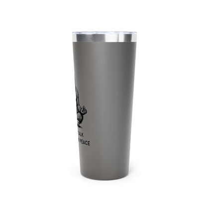 Bigfoot Let Them Talk // Copper Vacuum Insulated Tumbler, 22oz - Blue Text