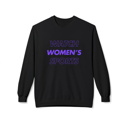 Watch Women's Sports // Unisex Midweight Softstyle Fleece Crewneck Sweatshirt