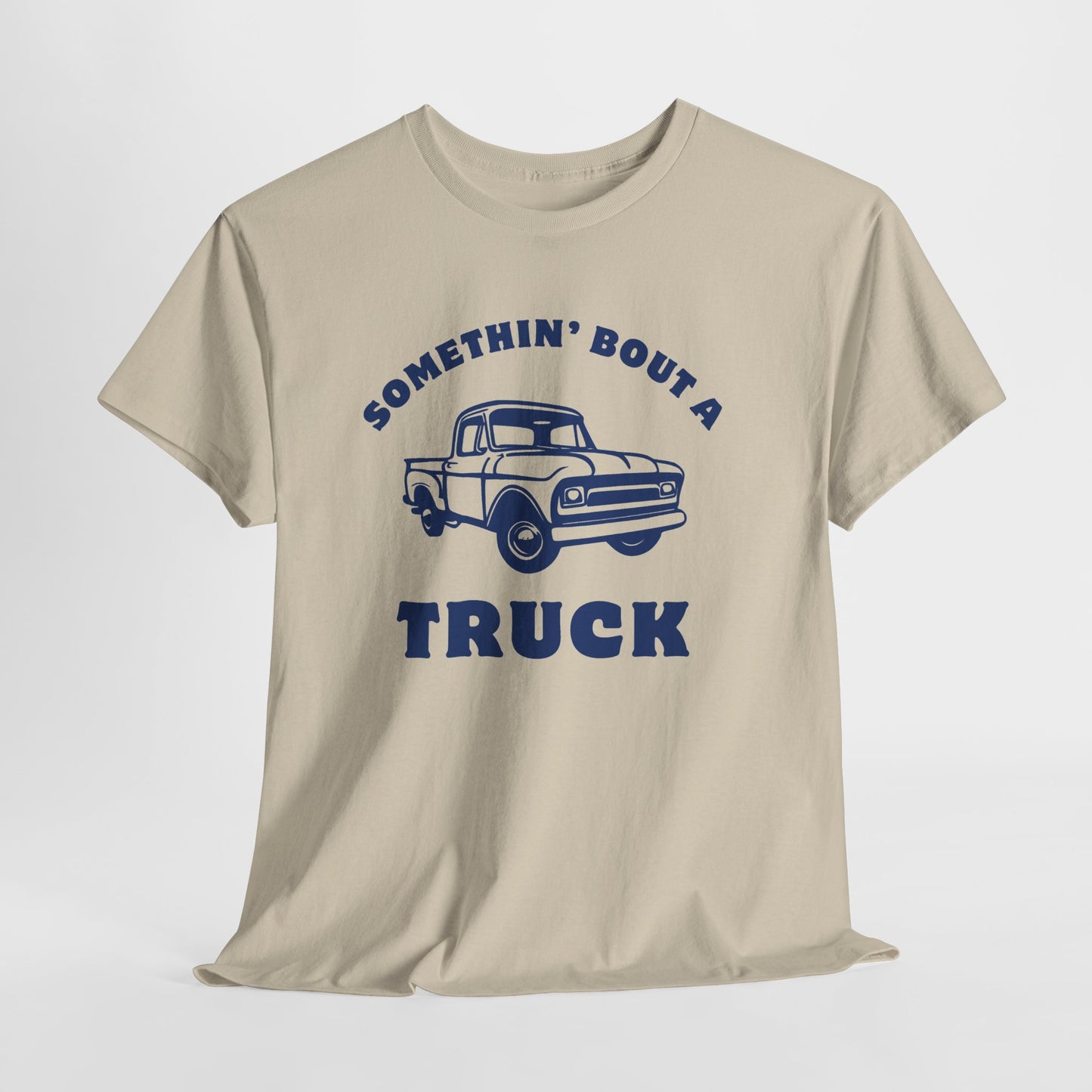 Somethin' Bout a Truck - Navy Pickup // Unisex Heavy Cotton Tee - Perfect for Truck Lovers