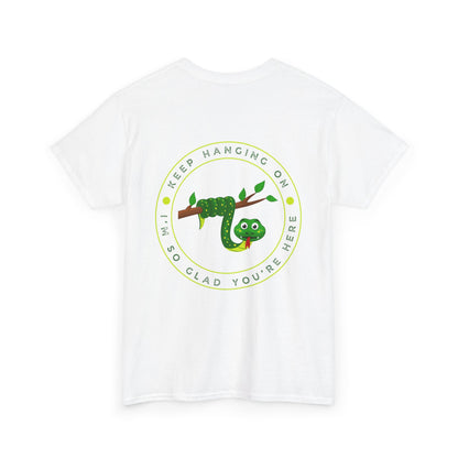 Keep Hanging On - Snake // Unisex Heavy Cotton Tee - Positive Message T-Shirt