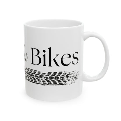 Coffee & Bikes // Ceramic Mug, (11oz, 15oz)
