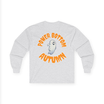 Power Bottom Autumn - White Ghost // Unisex Ghostly Vibes Long Sleeve Tee