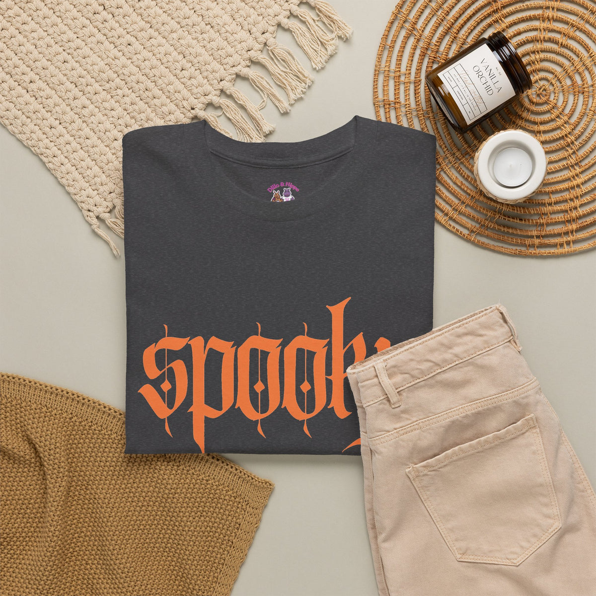 Spooky Unisex Heavy Cotton Tee, Halloween Shirt, Cute Fall T-Shirt, Casual Wear, Gift for Friends, Seasonal Apparel