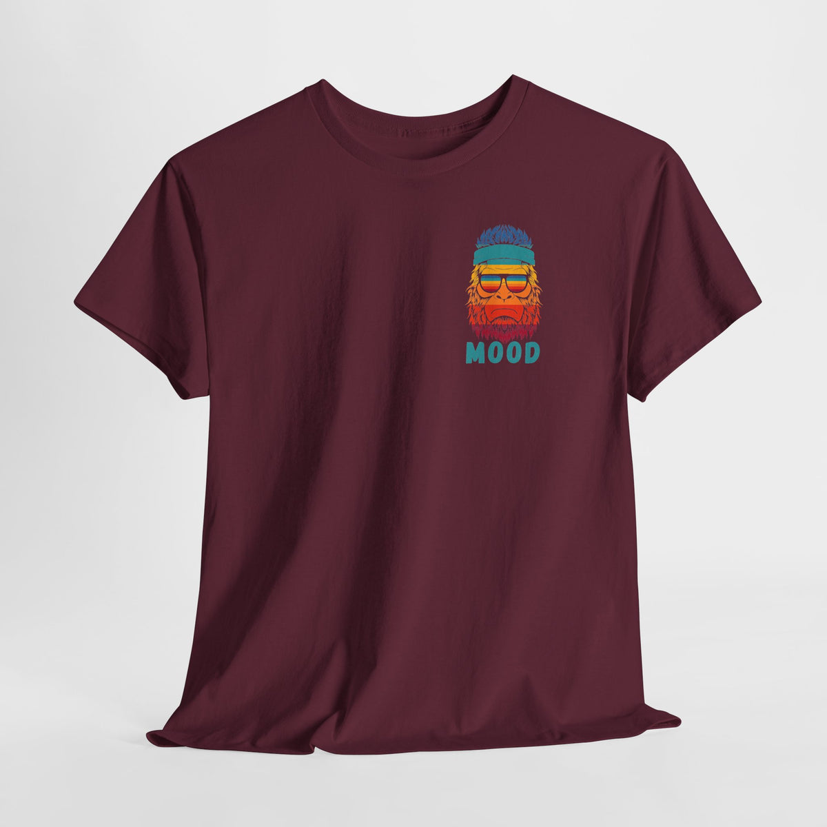 Bigfoot Mood - Pocket Placement // Retro Mood Unisex Heavy Cotton Tee - Colorful Graphic T-Shirt