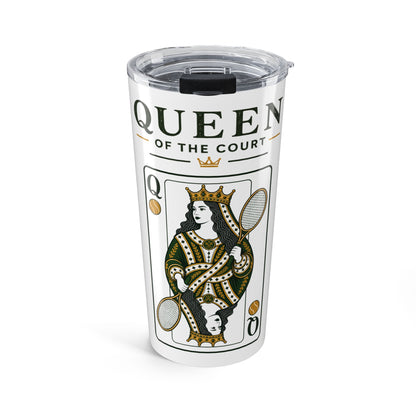 Tennis- Queen of the Court - Vintage Playing Card -  Tumbler - 20oz Insulated Travel Cup