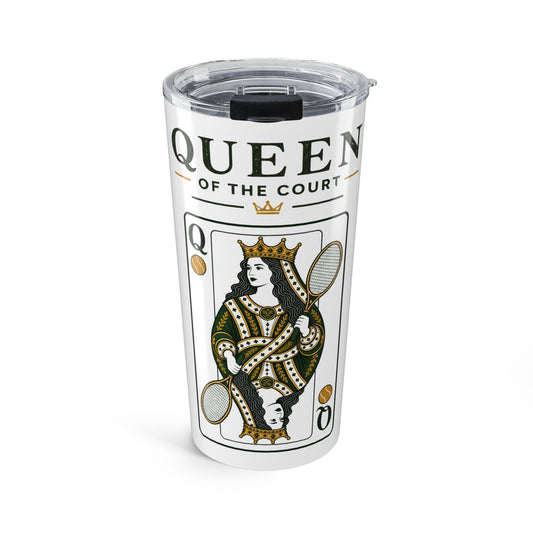 Tennis- Queen of the Court - Vintage Playing Card -  Tumbler - 20oz Insulated Travel Cup