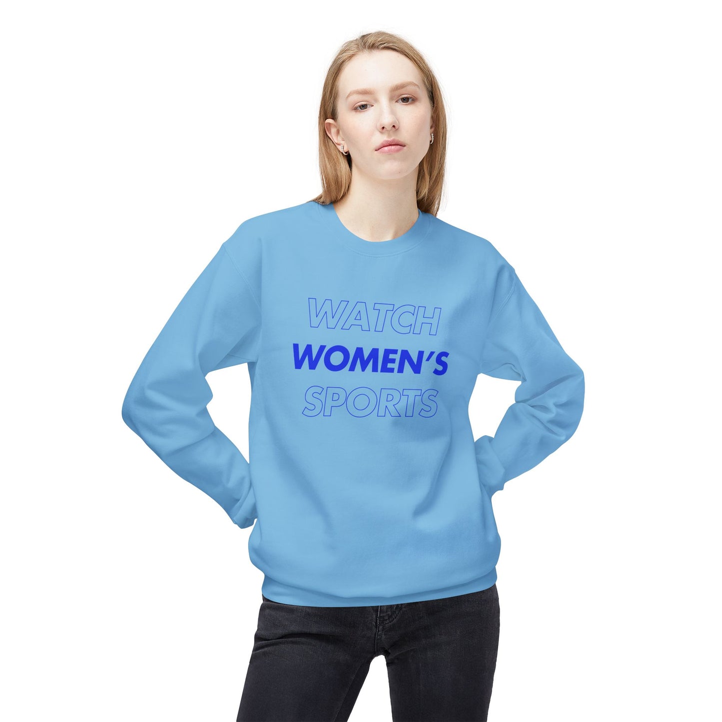 Watch Women's Sports // Unisex Midweight Softstyle Fleece Crewneck Sweatshirt
