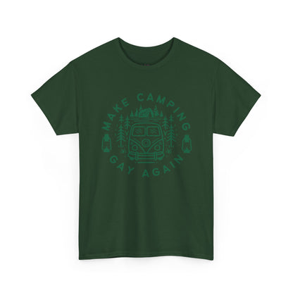Make Camping Gay Again // Unisex Heavy Cotton Tee - Fun Outdoor Pride Shirt