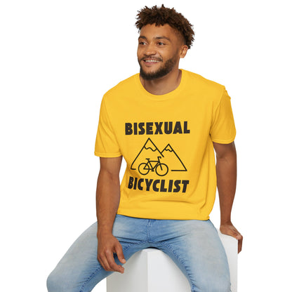 Bisexual (Mountain) Bicyclist  // Unisex Softstyle T-Shirt