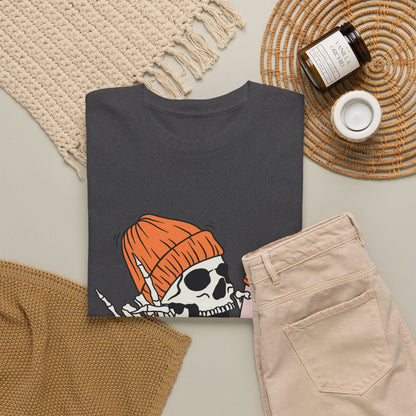 Skull Graphic Tee, Unisex Heavy Cotton, Casual Streetwear, Grunge Aesthetic, Halloween Costume, Gift for Him/Her