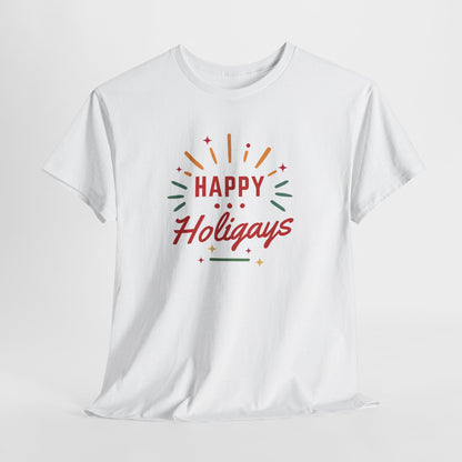Happy Holigays Simple Unisex Heavy Cotton Tee