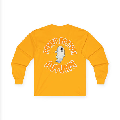 Power Bottom Autumn - White Ghost // Unisex Ghostly Vibes Long Sleeve Tee