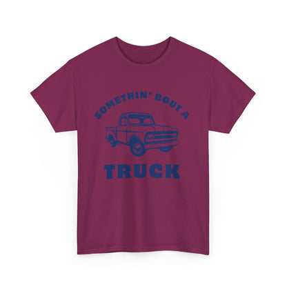 Somethin' Bout a Truck - Navy Pickup // Unisex Heavy Cotton Tee - Perfect for Truck Lovers