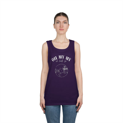Oh My My Cool Vinyl Record // Unisex Heavy Cotton Tank Top - Graphic Tee