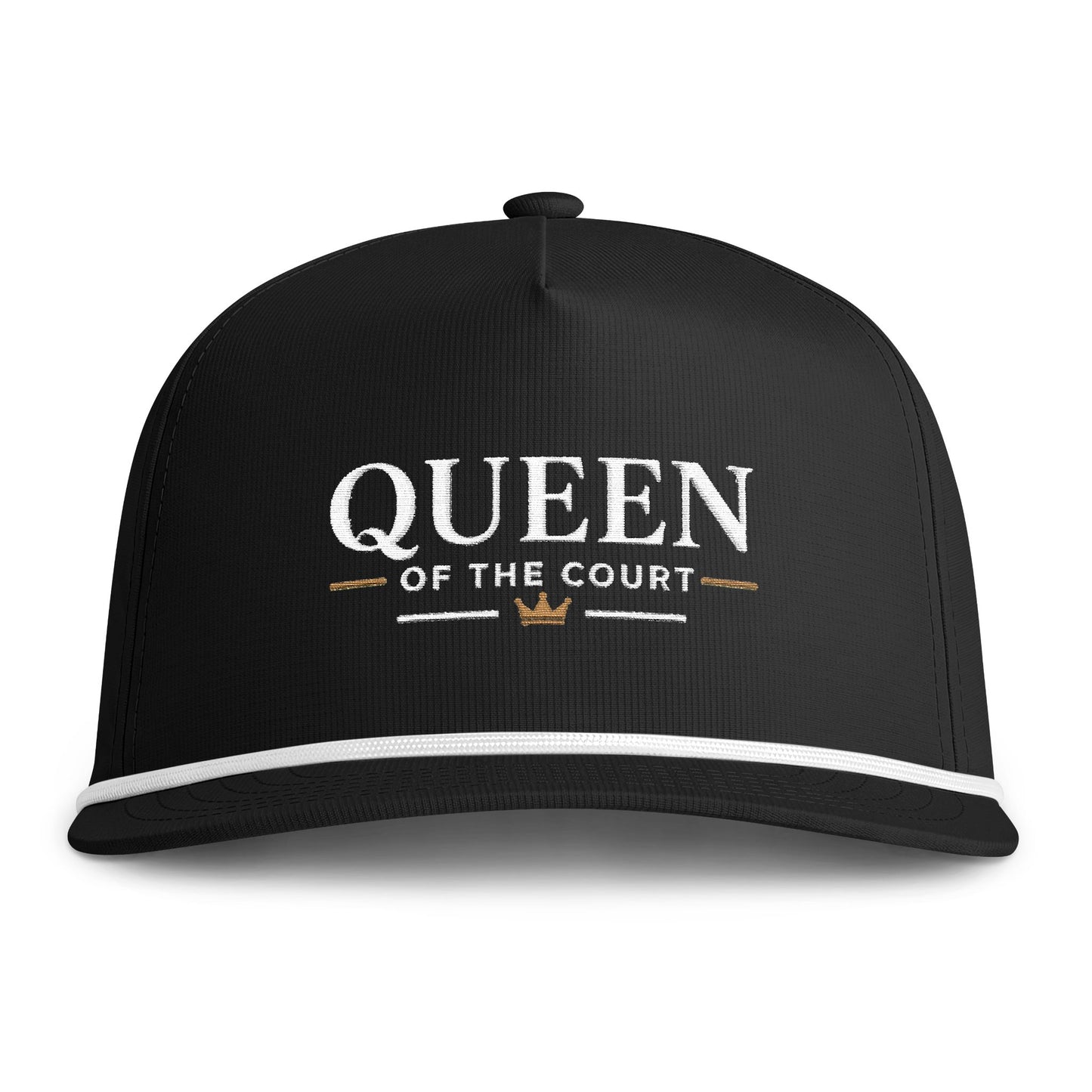Queen of the Court Rope Cap – Cream Embroidery