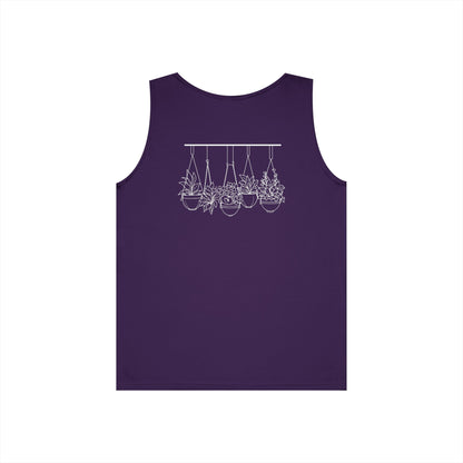 Hangin' With My Buds // Happy Plant Lover Unisex Heavy Cotton Tank Top - Perfect for Gardening Enthusiasts
