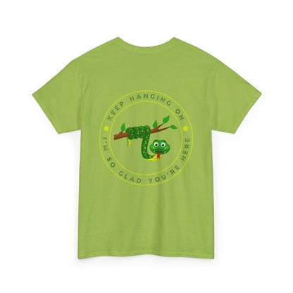 Keep Hanging On - Snake // Unisex Heavy Cotton Tee - Positive Message T-Shirt
