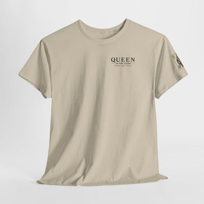 Tennis - Queen of the Court - Sleeve Print Vintage Playing Card Graphic T-Shirt