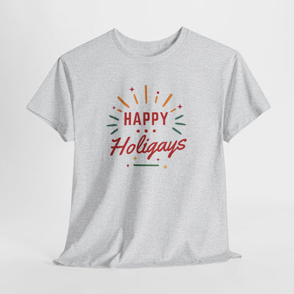 Happy Holigays Simple Unisex Heavy Cotton Tee