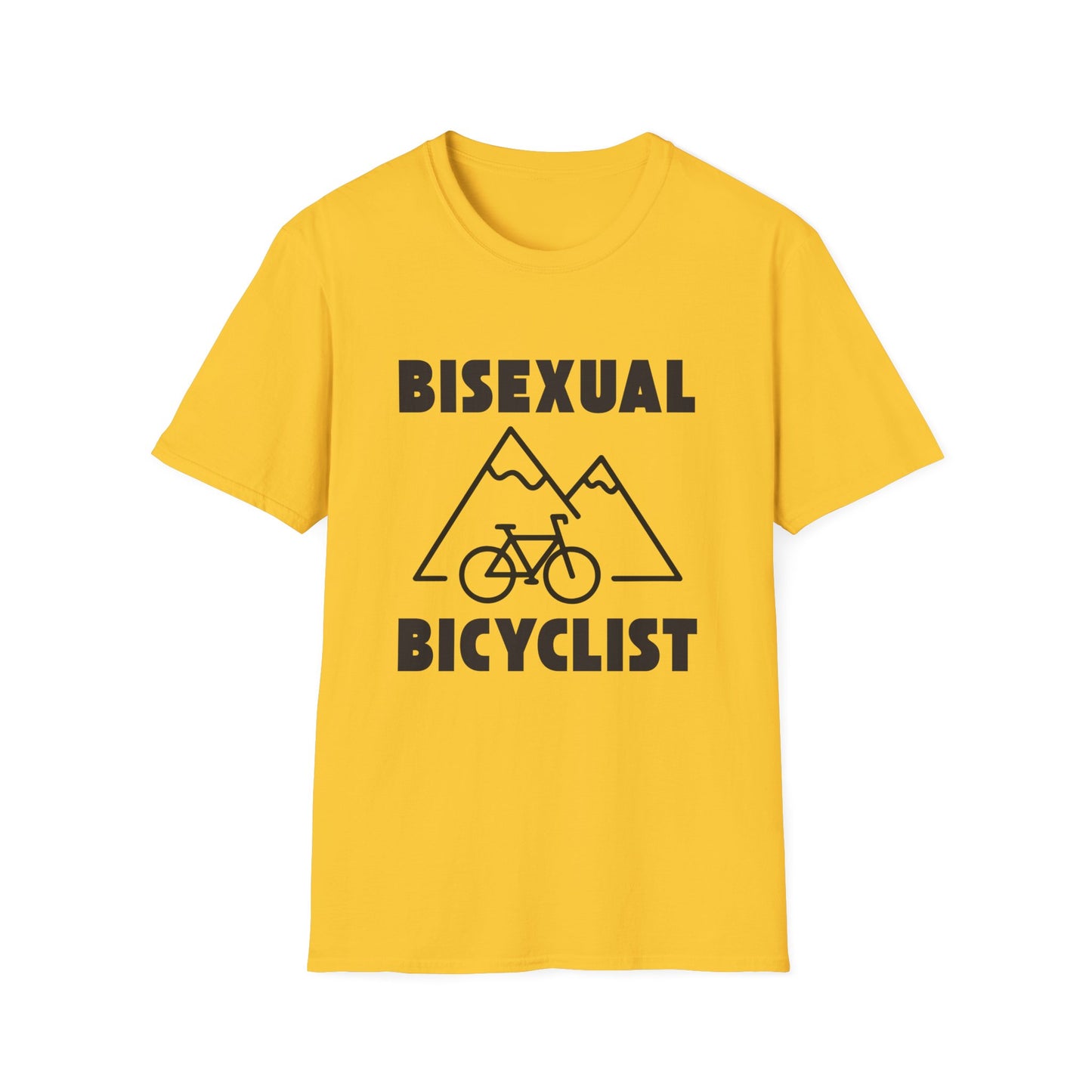 Bisexual (Mountain) Bicyclist  // Unisex Softstyle T-Shirt