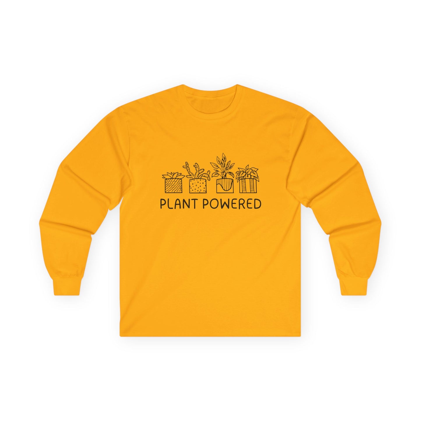 Plant Powered // Unisex Long Sleeve Tee - Eco-Friendly Plant Lovers Shirt