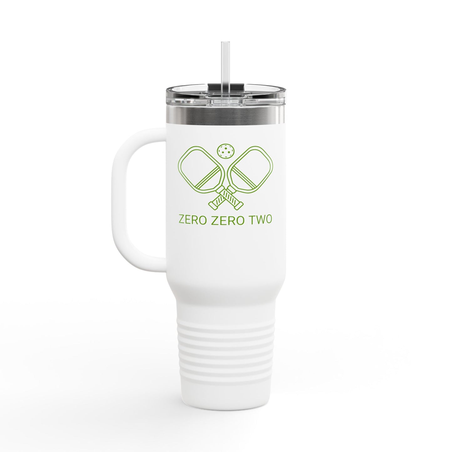 Zero Zero Two // Insulated Travel Mug, 40oz - Blue Text