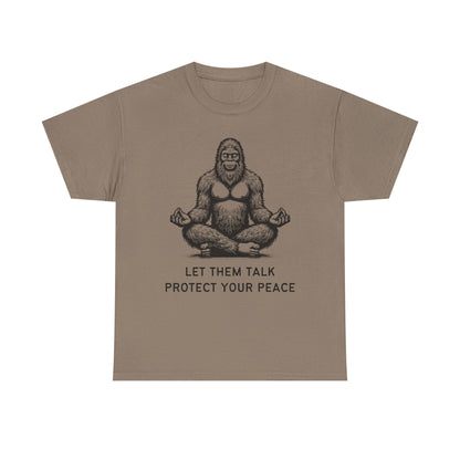 Bigfoot - Protect Your Peace // Unisex Heavy Cotton Tee - Comfortable, Relaxed Fit T-Shirt for Chill Vibes & Mental Health