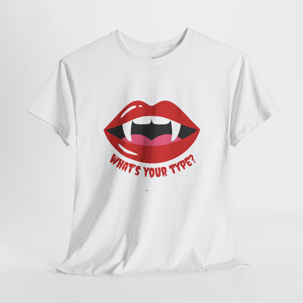 Vampire Lips Tee: Unisex Heavy Cotton Tee for Halloween, Party, Gift, Funny T-Shirt, Casual Wear, Trendy Fashion