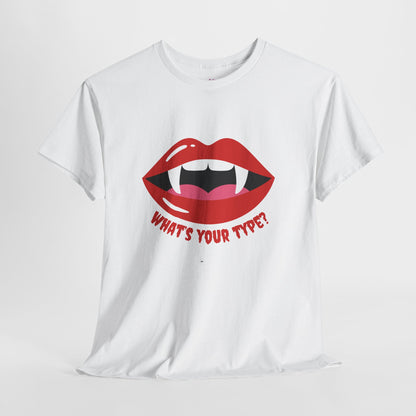 Vampire Lips Tee: Unisex Heavy Cotton Tee for Halloween, Party, Gift, Funny T-Shirt, Casual Wear, Trendy Fashion